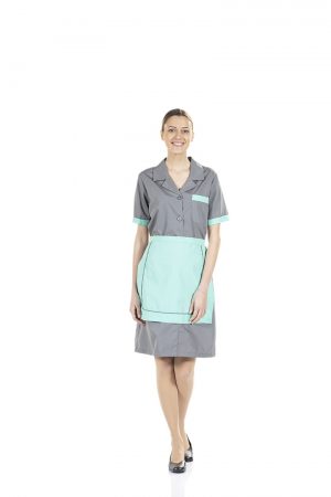 FITTED LADIES SMOCK WHIT SHORTS-SLEEVED