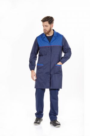 MEN’S LONG-SLEEVE WORK SMOCK WITH BUTTON FASTENING