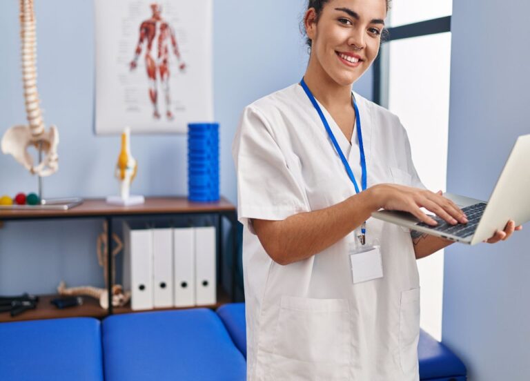 Fisioterapeuta no consultório